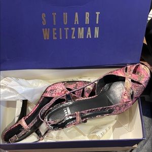 Stuart Weitzman leather heel sandals, Size 7